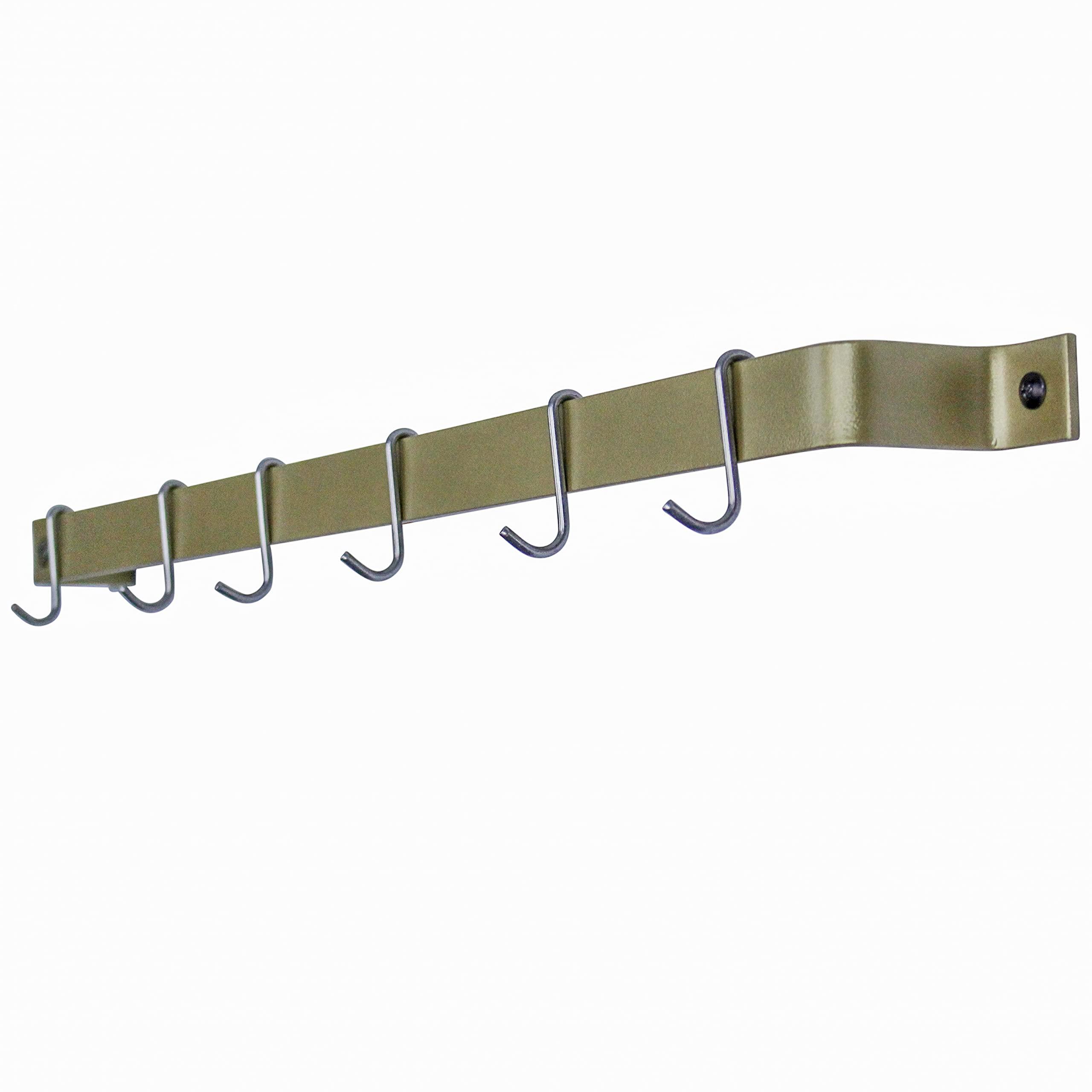 Enclume Enclume Handcrafted 36" Easy Mount, 6 Hooks, Brass Wall Rack