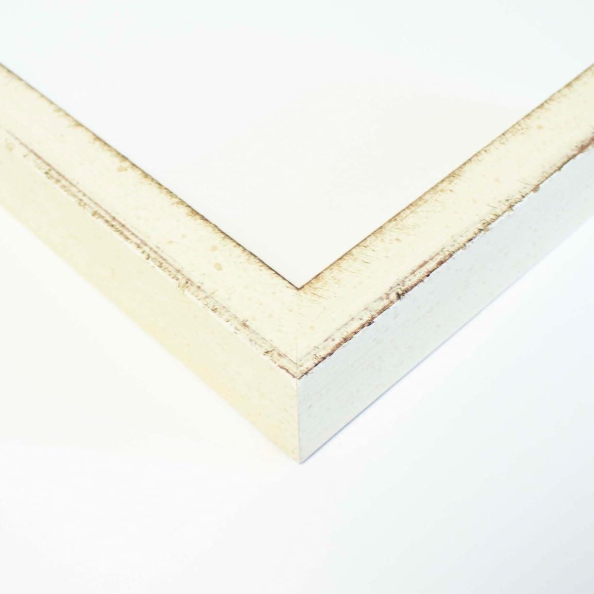 CustomPictureFrames.com 8x8 Shadow Box Frame White | 1.125 Inches Deep Real Wood Distressed Shadowbox Display Frame | UV Resistant Acrylic Front, Acid Free Backing, and Hanging Hardware | Luce Picture Frame Style