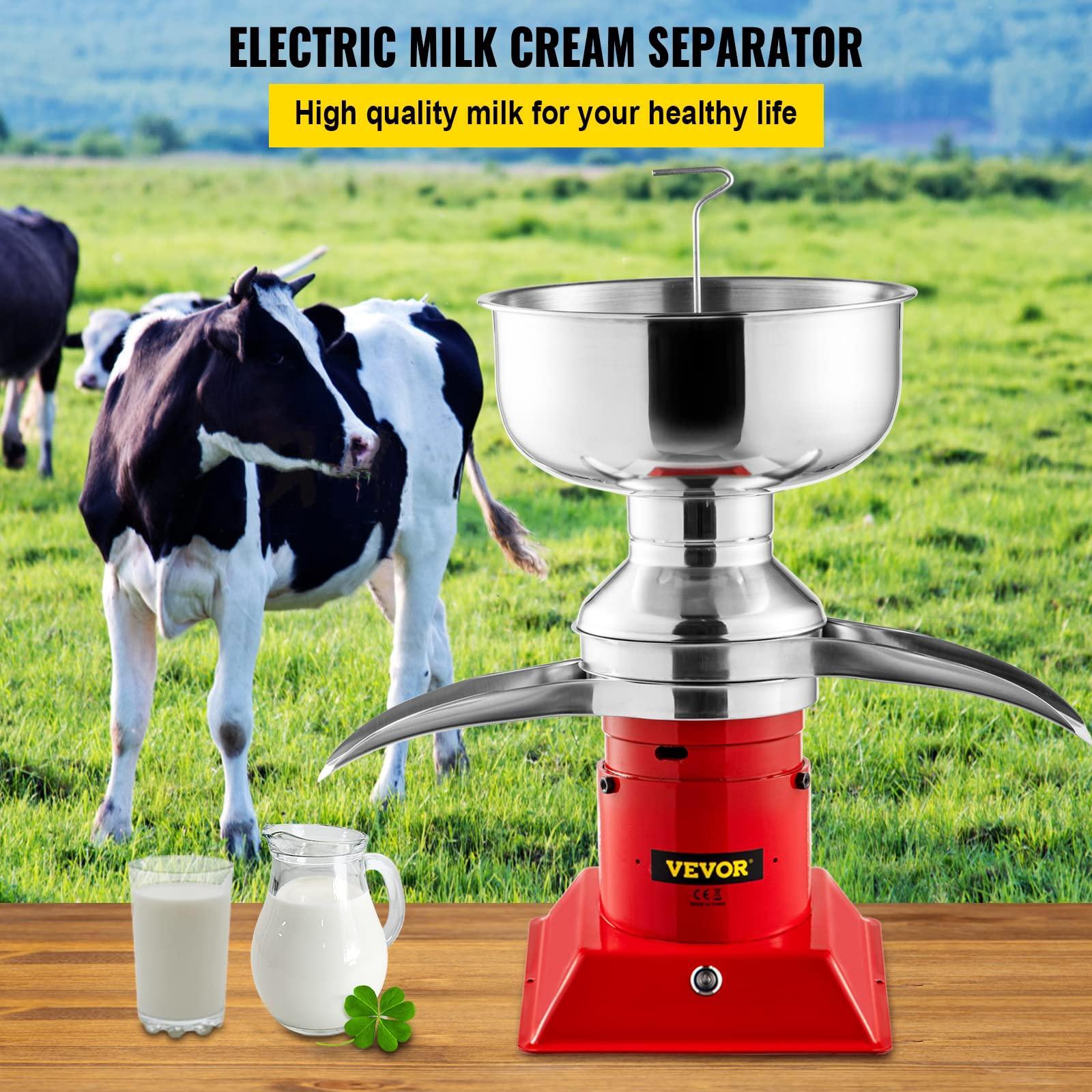 VEVOR VEVOR Milk Cream Separator, 100L/h Output Cream Centrifugal Separator, 304 Stainless Steel Milk Skimmer with 5L Bowl Capacity, 10500RPM Rotating Speed Cream Separator, Perfect for Dairy Farm Family