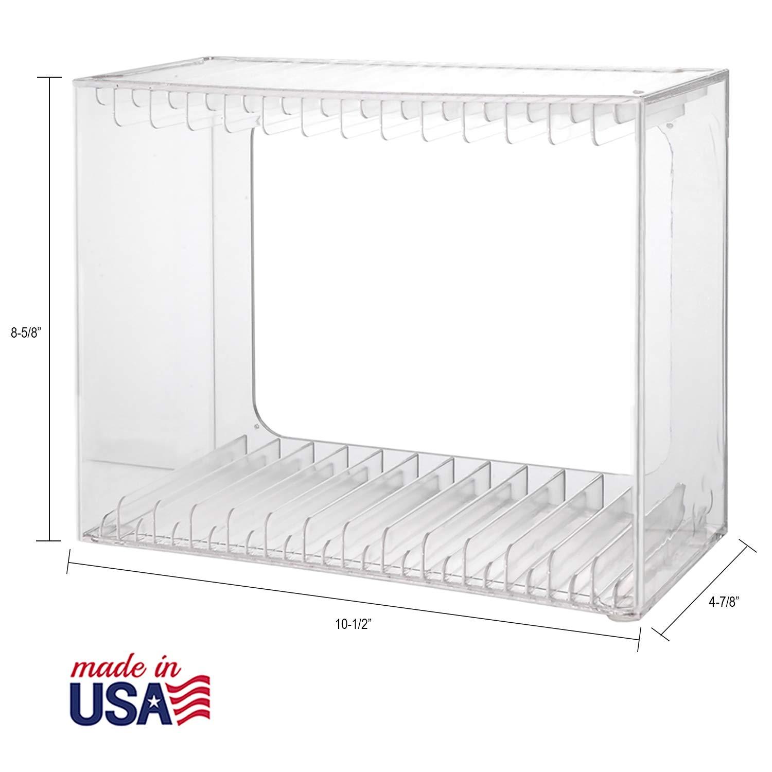 STORi STORi Stackable Clear Plastic DVD Organizer with Rubber Feet | Rectangular Holder Perfect for Theater Room | Holds up to 14 Standard DVD Cases | Made in USA