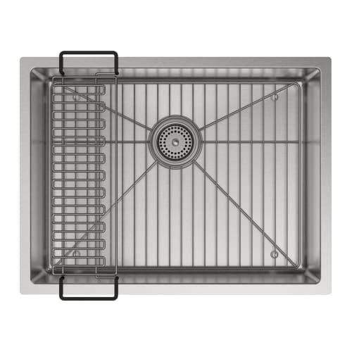 Kohler KOHLER K-5286-NA Strive 24 X 18-1/4 X 9-5/16-Inch Under-Mount Single Bowl Kitchen Sink with Basin -Rack, Stainless Steel, 1-Pack