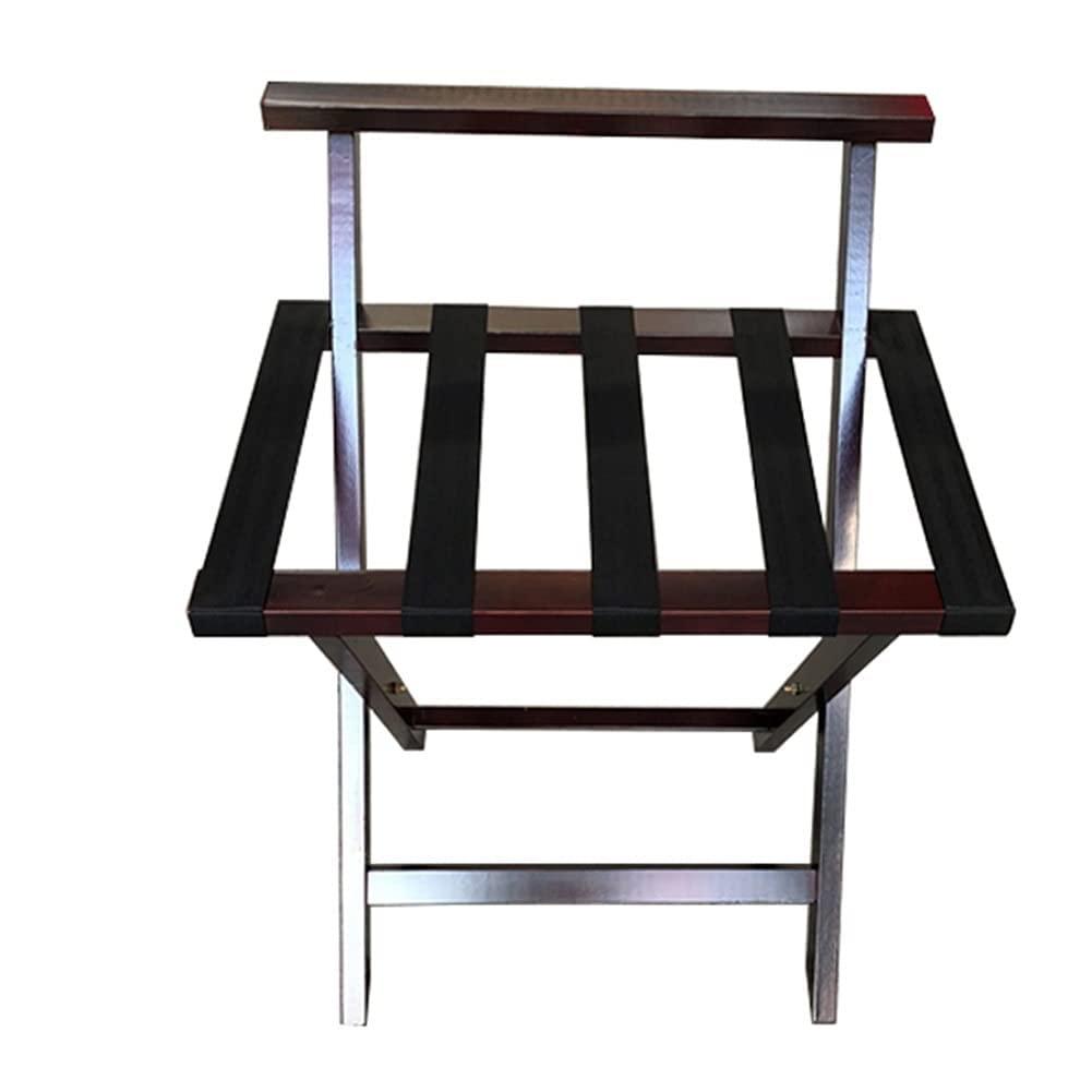 YUSIWOAL YUSIWOAL Hotel Luggage Rack - Guest Room Suitcase Rack with Backrest, Foldable Hotel Luggage Stand, Portable Travel Stool, Bedroom Solid Wood Clothes Rack, for Hotel Rooms/Bedrooms
