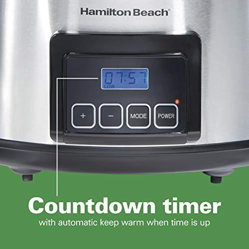 Hamilton Beach Hamilton Beach Portable 6-Quart Stay or Go Programmable Slow Cooker with Lid Lock, Stainless Steel (33561), 6 quarts
