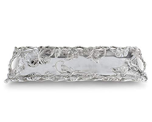 Arthur Court Arthur Court Designs Aluminum Butterfly Oblong Tray 18.5 inch x 6 inch