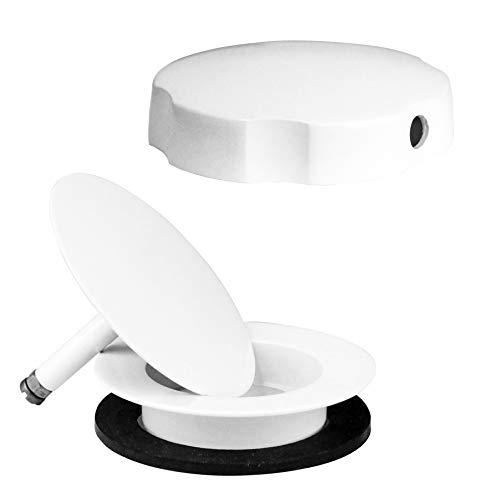 Westbrass Westbrass D50P27-50 27" Cable Drive Bath Drain Trim Kit with Rotary Overflow Cover Knob, Pop-Up Stopper and SCH. 40 PVC Fittings, Powder Coat White