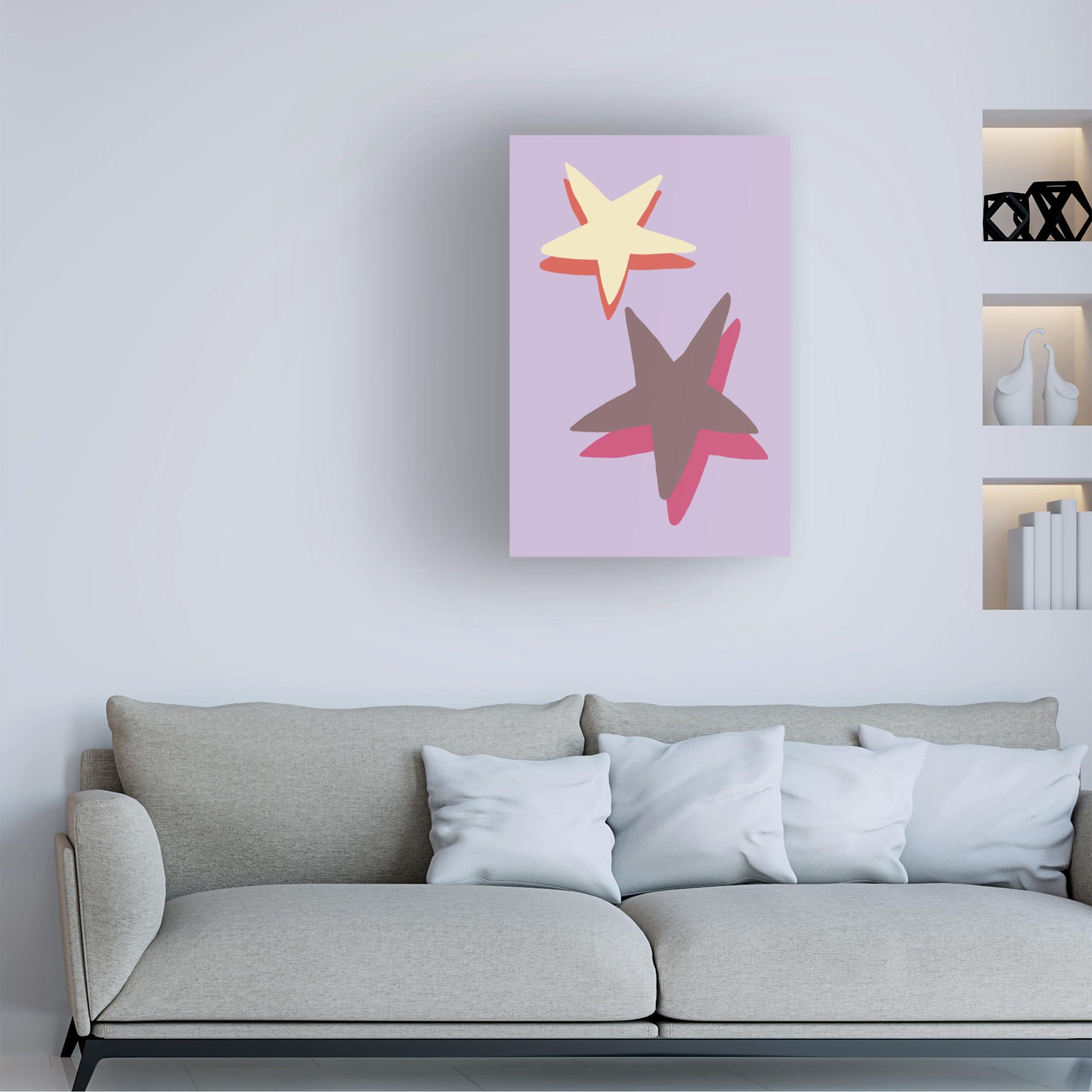 Trademark Fine Art Trademark Fine Art Canvas Wall Art - Pictufy Studio \'Lilac Star\' Wall Art for Living Room, Bedroom, or Office Dcor 12 x 19 Inches