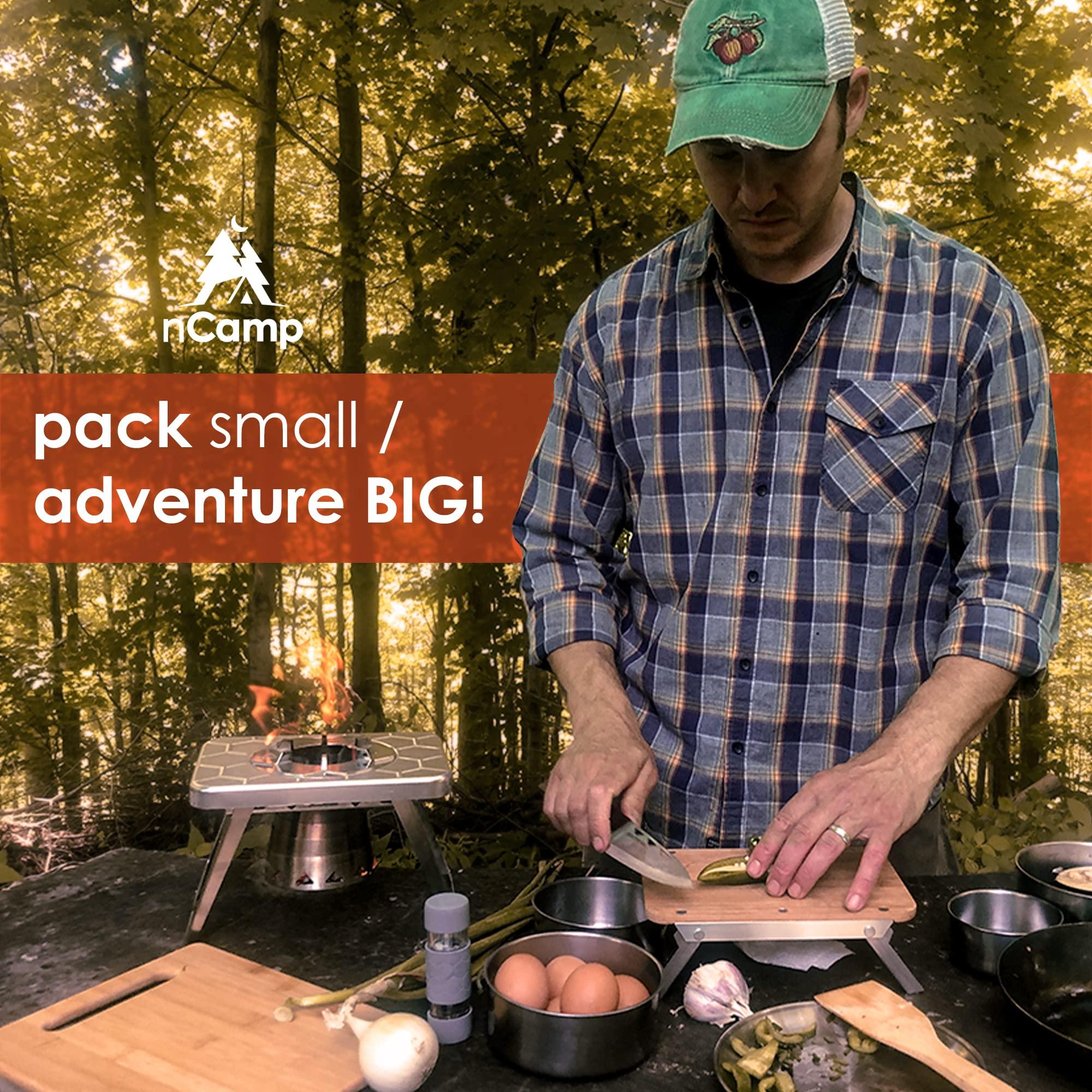 nCamp nCamp - Caf, Portable Coffee Maker, Portable Espresso Machine, Compact Camping Coffee Maker, Stainless Steel Travel Coffee Maker with Camping Coffee Cup, Reusable, 12 oz