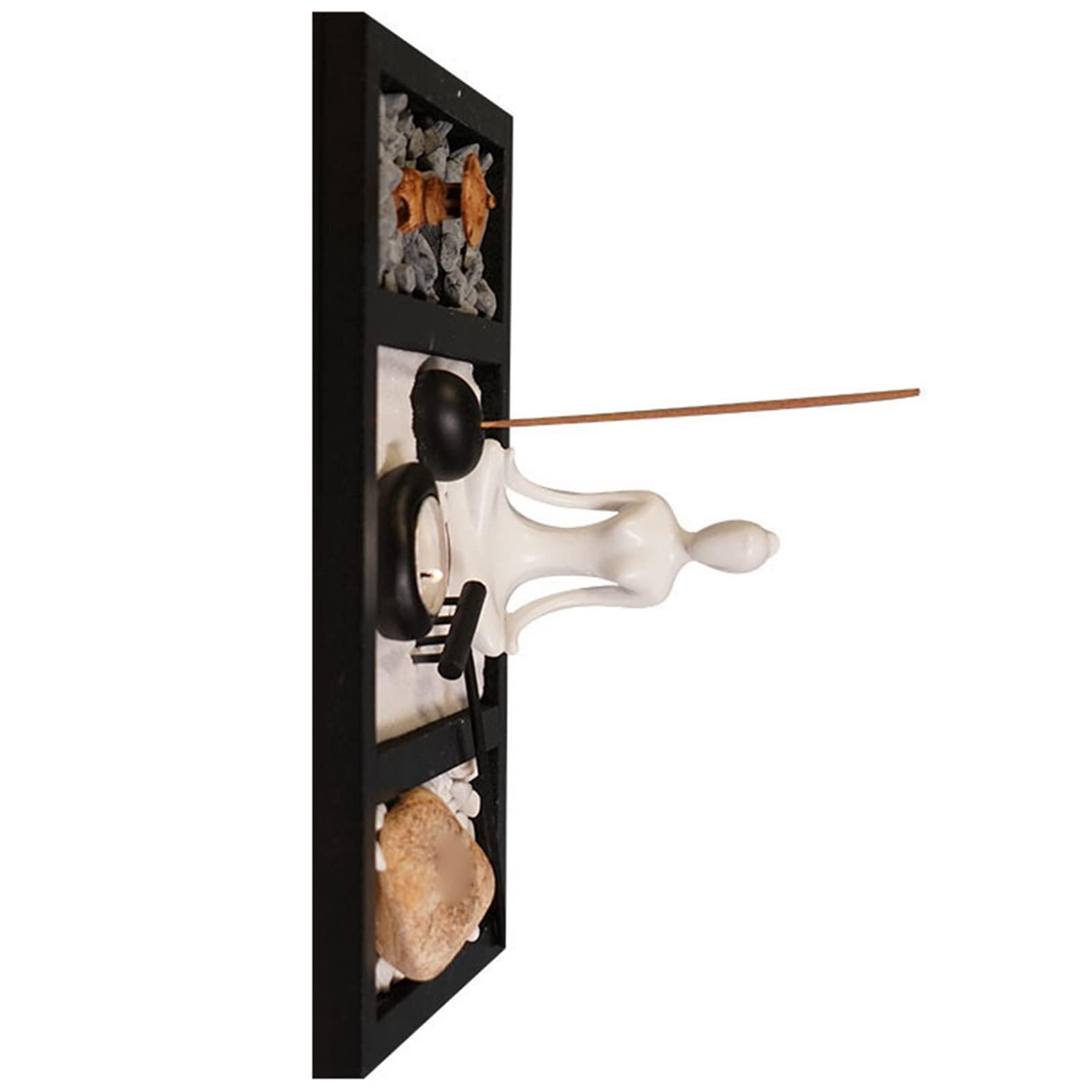 AYNEFY Religious Goods Buddhist Supplies Zen Garden Candle Holder Home Ornament Exquisite Beautiful Zen Stone Candle Holder Table Decoration for Meditation Relaxation Zen Garden Candle