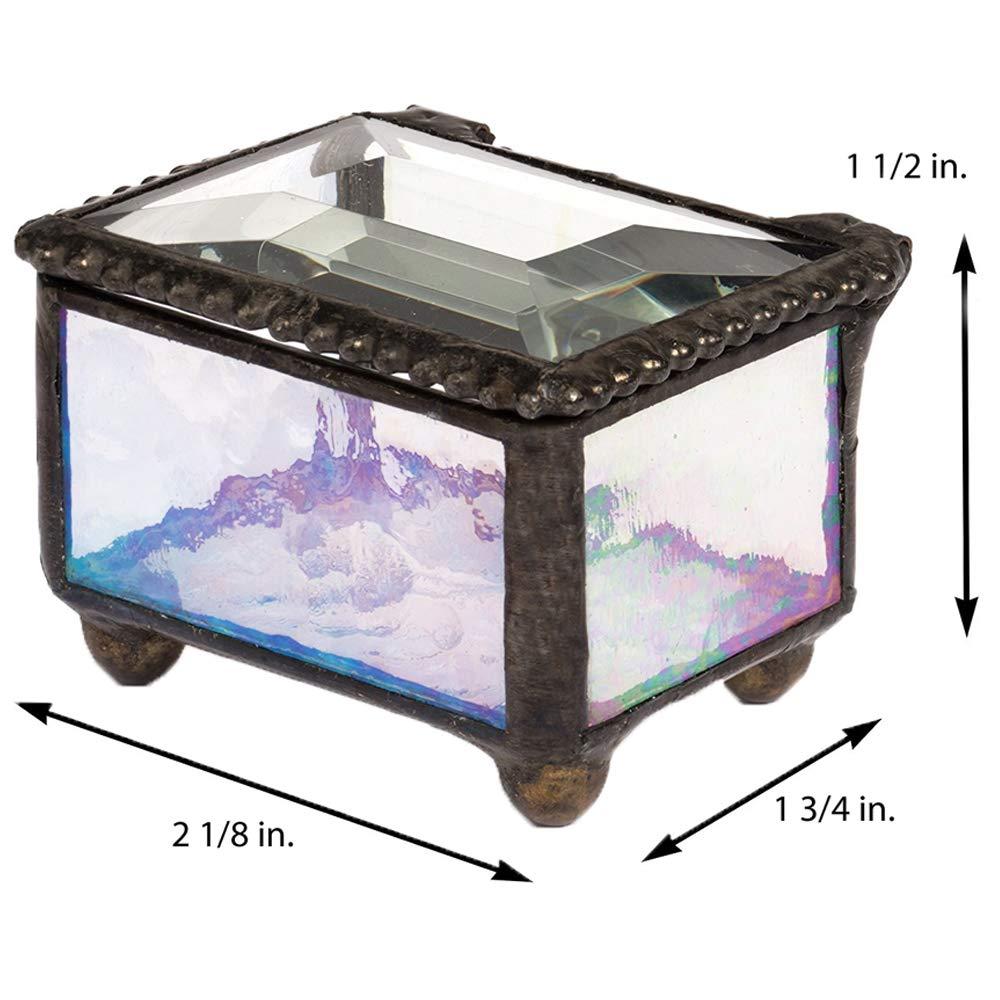 J Devlin Glass Art J Devlin - Glass Ring Box Jewelry Keepsake Trinket - Box 325