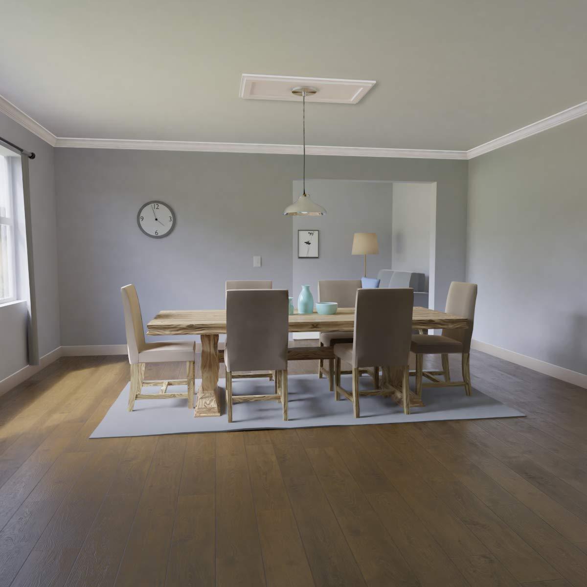 Ekena Millwork Ekena Millwork CMP34X17RE2-05000 Rectangle Architectural Grade PVC Contemporary, Two Piece Urethane Ceiling Medallions 34\"W x 17\"H x 5\"ID x 11 3/4\"C x 1\"P