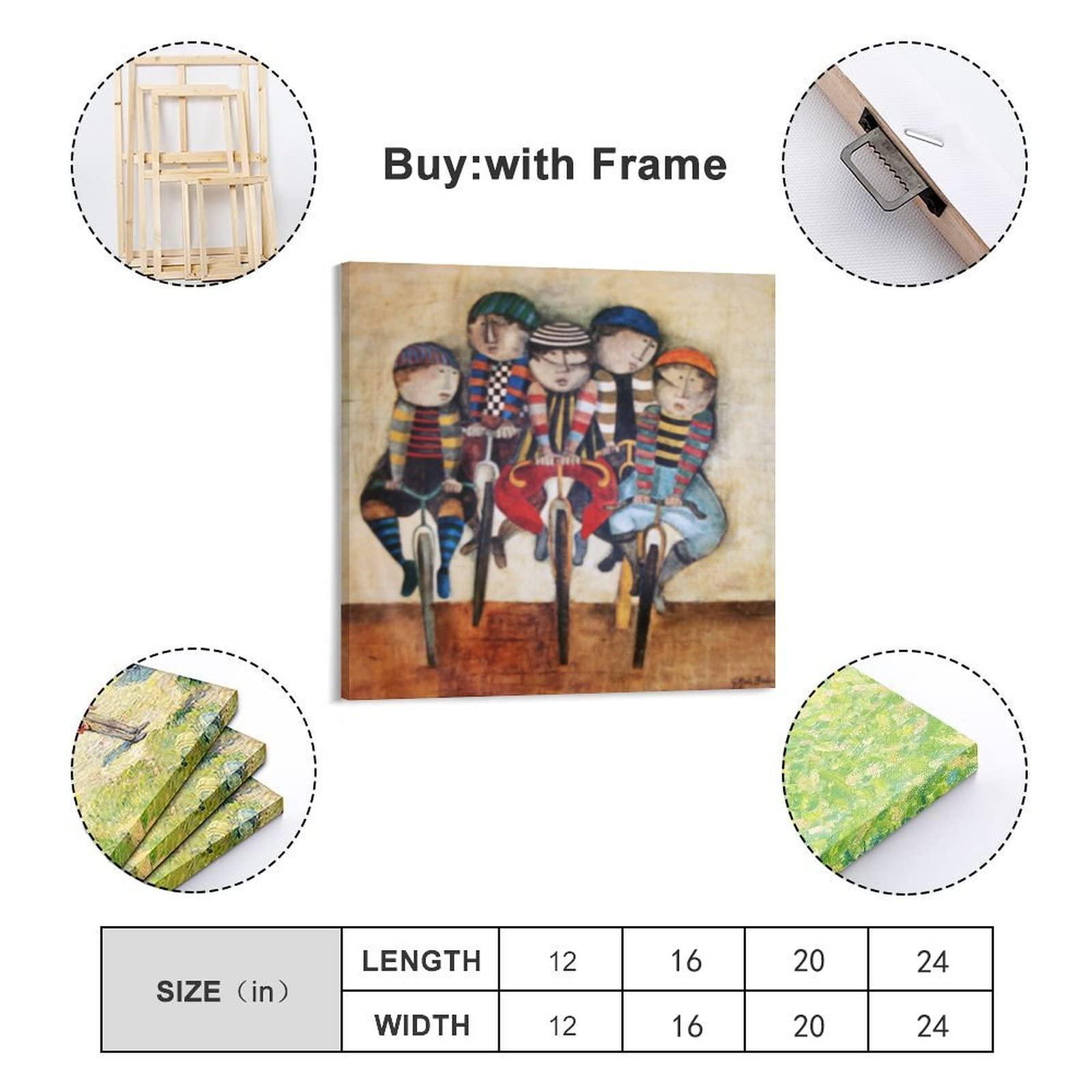 QINGYUAN Graciela Rodo Boulanger Poster Tour De France Children's Style Art Poster Canvas Painting Decor Wall Print Photo Gifts Home Modern Decorative Posters Framed/Unframed 28x28inch(70x70cm)