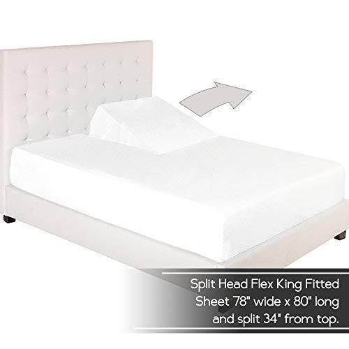 OnlineChoiceSheet OnlineChoiceSheet 4 Piece Split Top King Adjustable Flex Top Sheet Set 100% Egyptian Cotton with 1000 Thread Count, Stripe Golden,28 inch Deep Pocket - 28\" Split from The Top