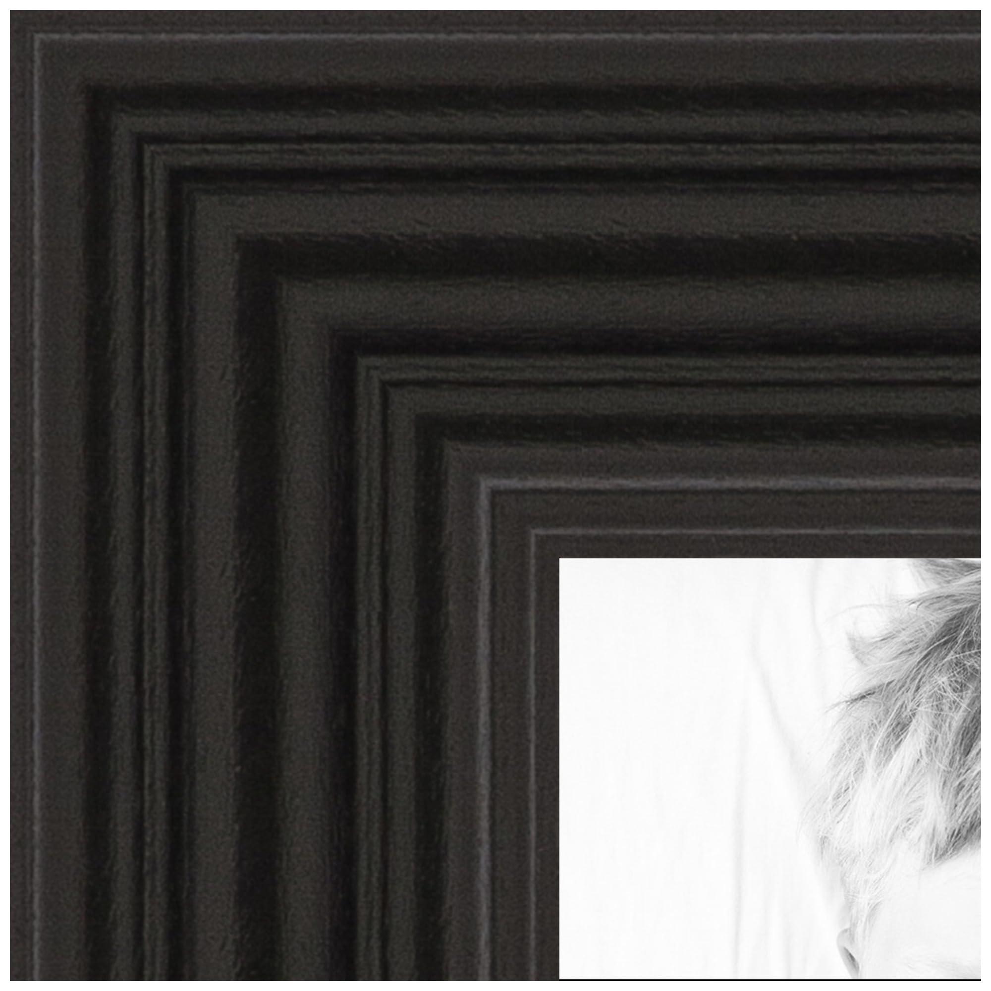 ArtToFrames ArtToFrames 60x90 CM / 23.62x35.43 INCH Black Picture Frame, This 1.00 Inch Custom Wood Poster Frame is Black - Comes with Economy Acrylic and Corrugated Backing (CMWOM0066-60823-YBLK-60x90)