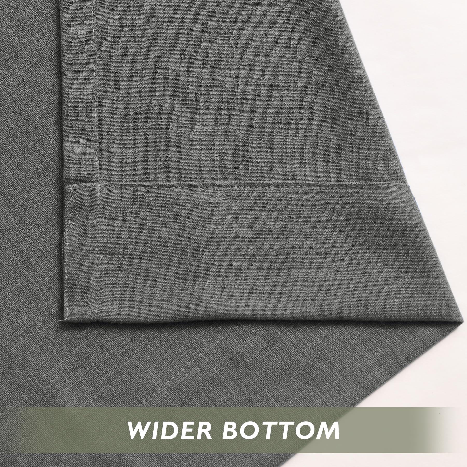 Fcosie Fcosie Dark Grey Natural Linen Extra Long Curtain with Grommets Top, Floor to Ceiling Curtains 108 Inches Long for 2 Story House, Tall Window, High Ceiling, 1 Panel, 100" Width by 108" Length