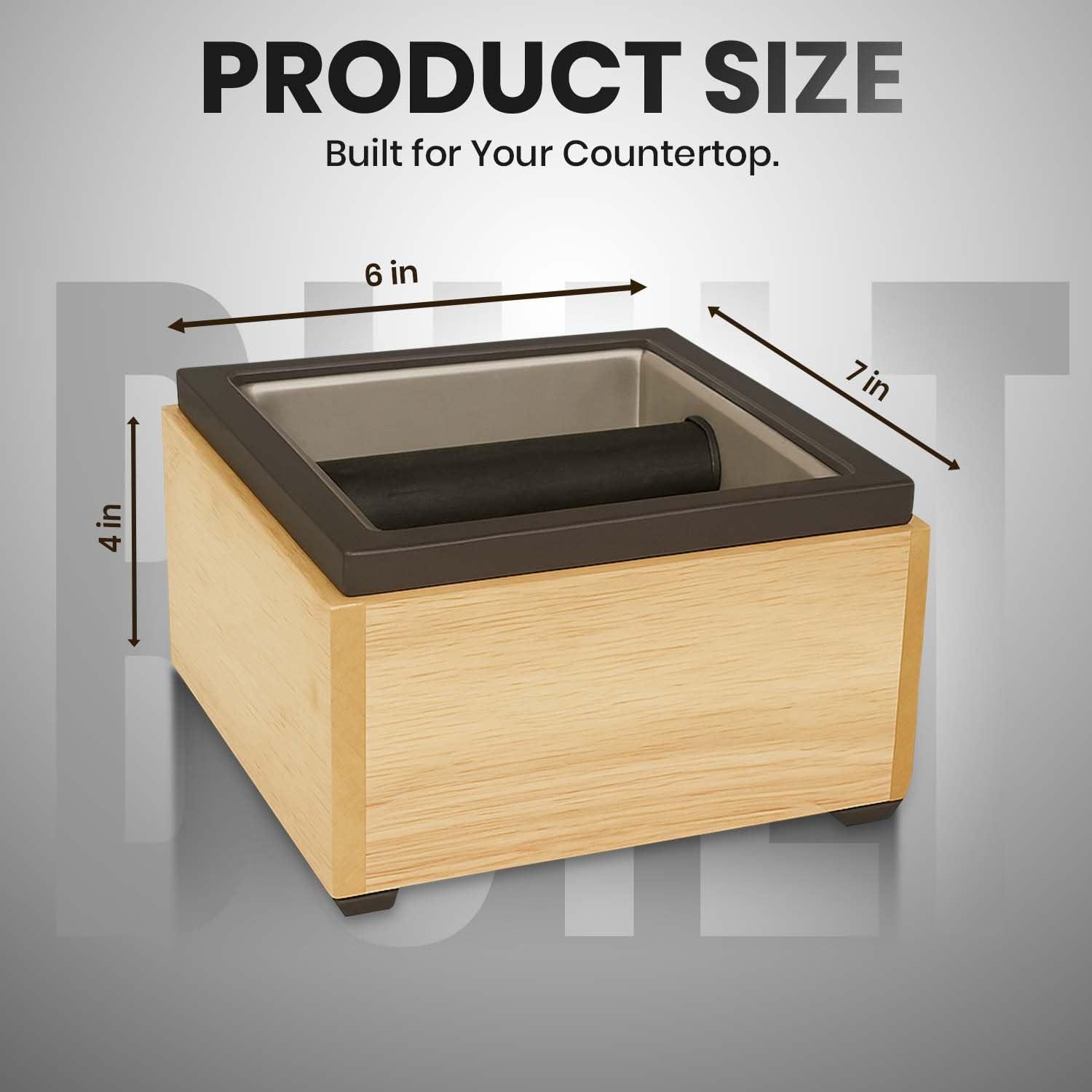 Rattleware Rattleware Stainless Maple Holder Knock Box - Perfect for Home, Cafe, Restaurant, Hotel, Office, or Commercial Establishment - Heavy Duty Knock Box Trusted By Baristas Worldwide (6 x 5.5 x 4)