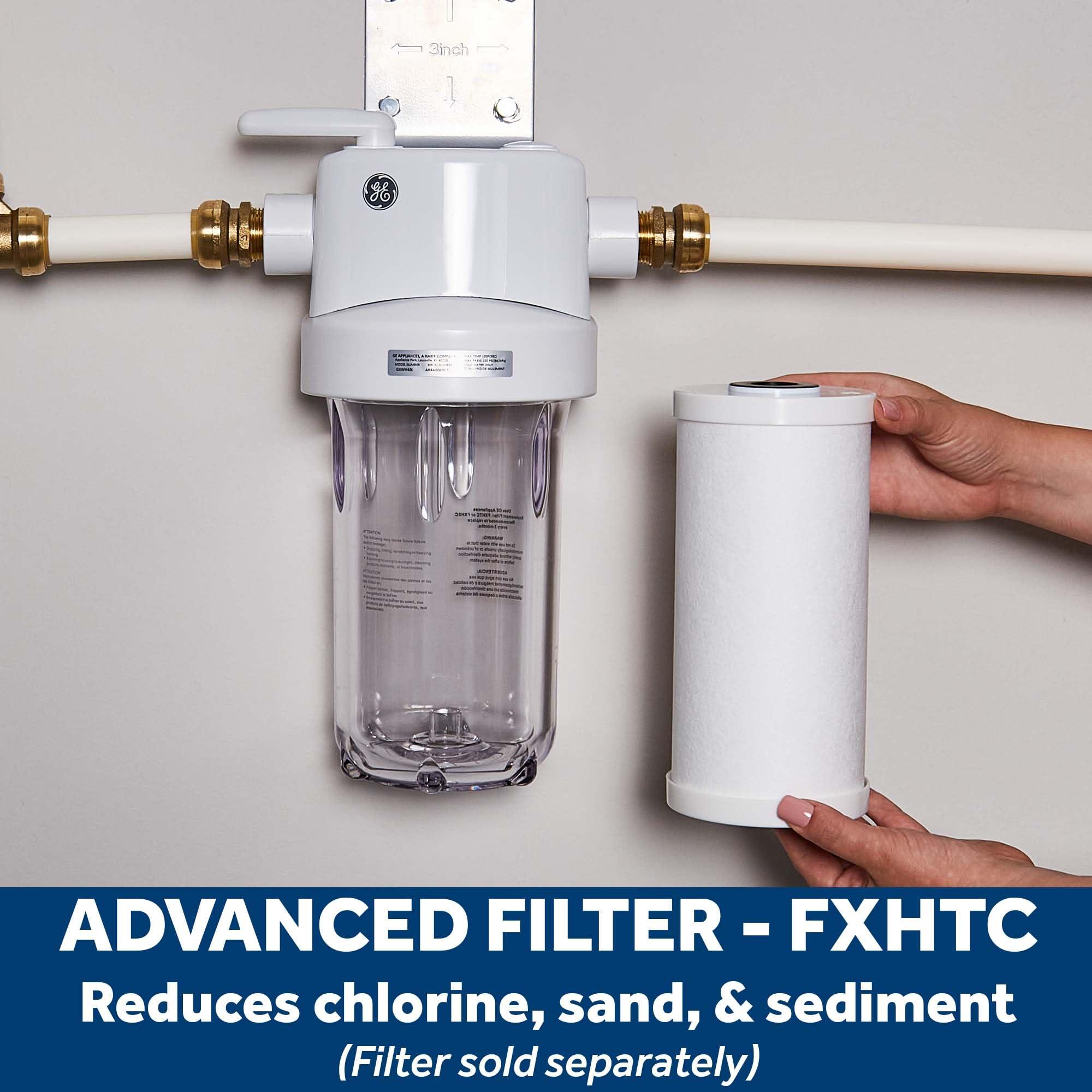 GE GE Whole House Water Filtration System | Reduces Sediment, Rust & More | Install Kit & Accessories Included | Filter Not Included | Replace Filters (FXHTC, FXHSC) Every 3 Months | GXWH40L