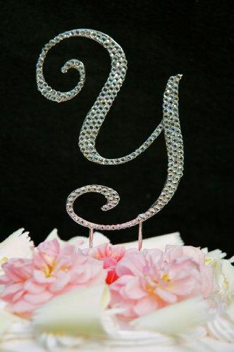Unik Occasions Crystal Monogram Wedding Cake Topper Large Letter F
