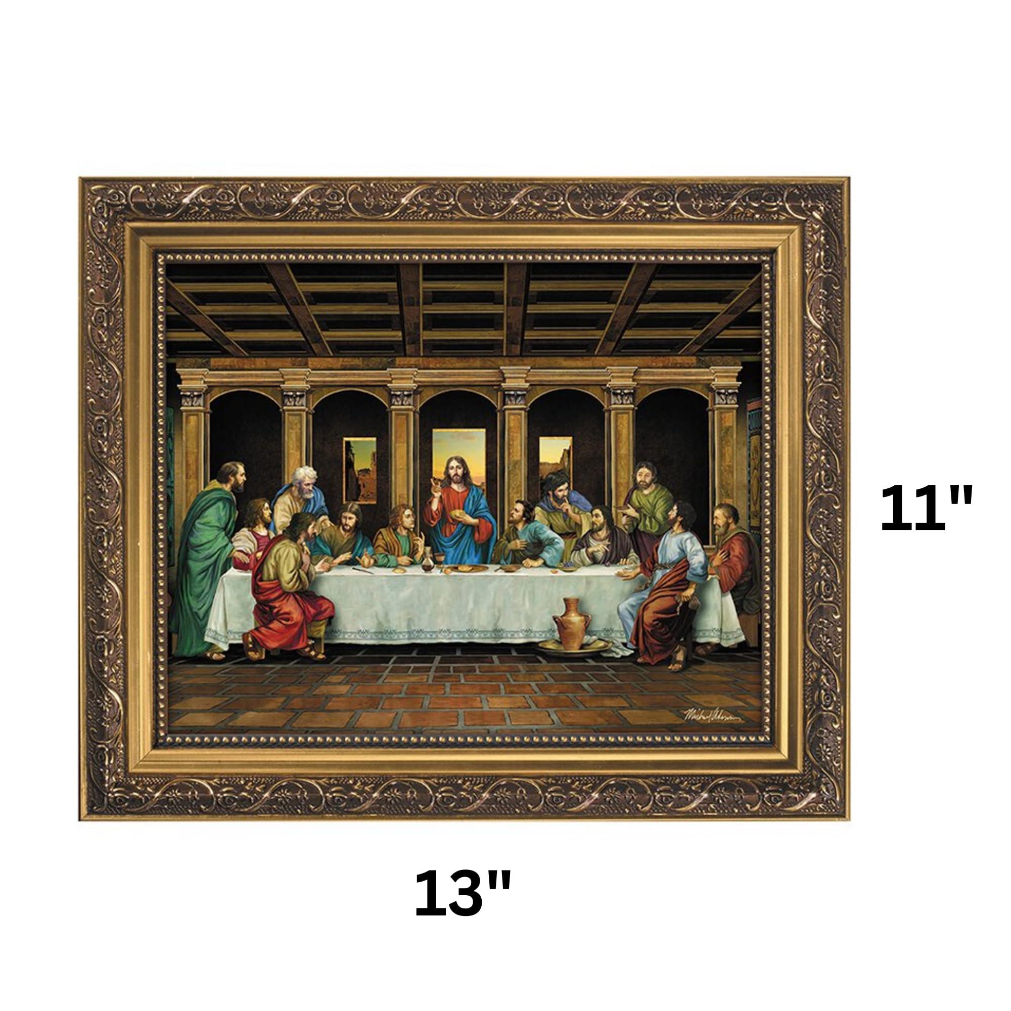 Needzo Last Supper Framed Print, Religious Wall Art Decor, 11 x 13 Inches