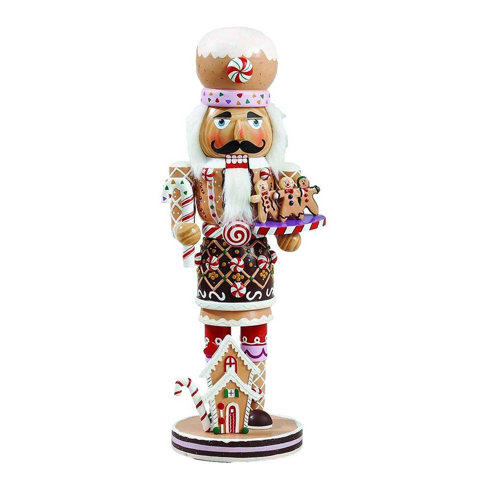 Kurt S. Adler Kurt Adler 16-Inch Wooden Gingerbread Christmas Nutcracker (Color May Vary),Brown/Beige
