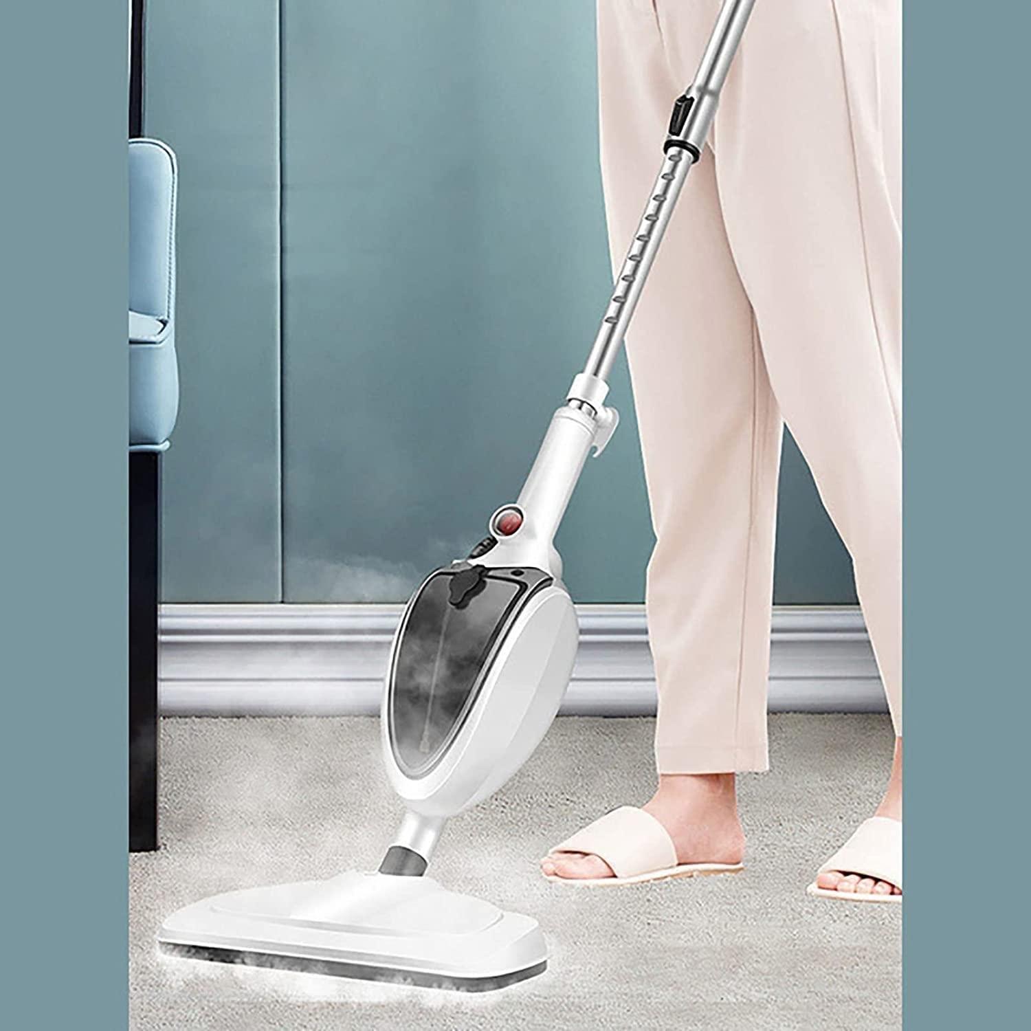 SMSOM SMSOM Steam Mop, Removable Handheld Steamer, Cleaner for Tile and Hardwood Floors, Multi-Function Hand-Held Mop for Hardwood Floor, Tile, Laminate, Carpet, Marble (White)
