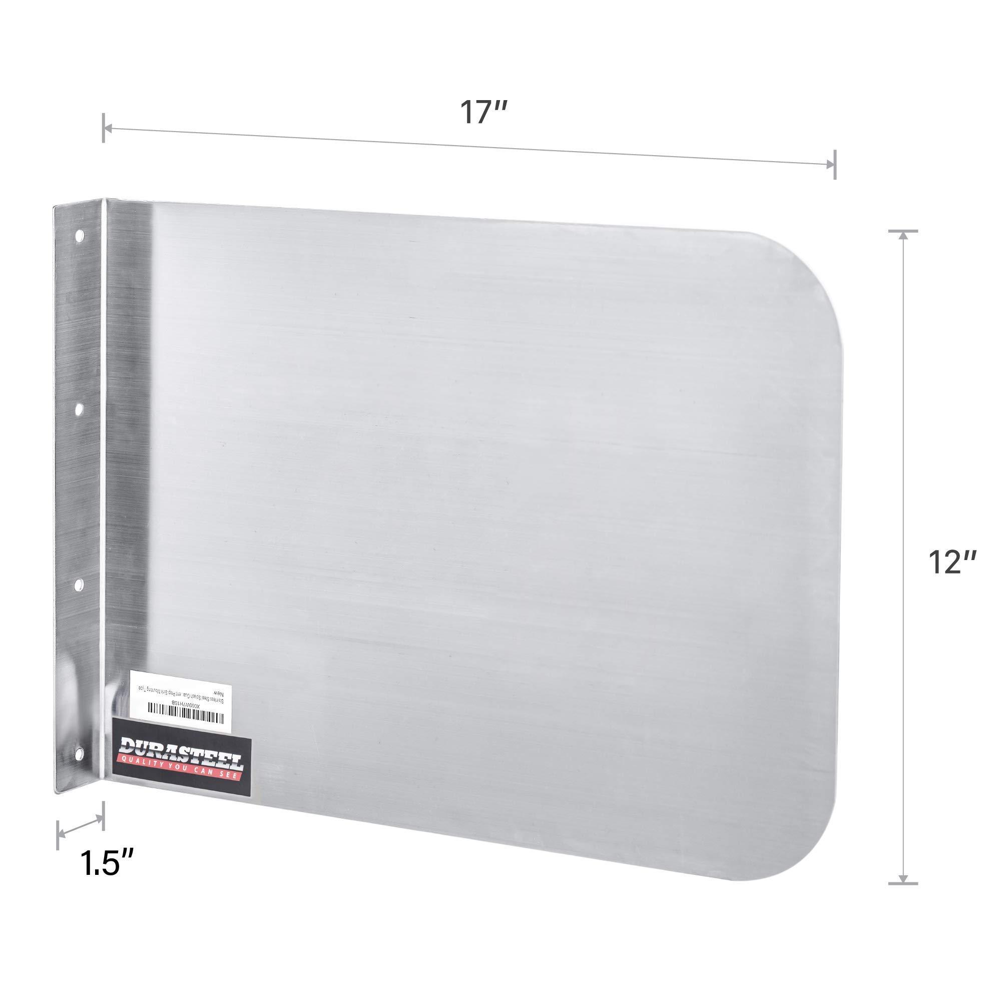 DuraSteel DuraSteel Stainless Steel Splash Guard-17\" x 12\" Wall Mount Commercial Shield Kitchen Safety & Hygiene Cooking Splatter Screen-Ideal for Hand, Prep, Utility Sink, Silver