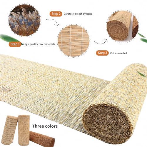 GVCSTXP Bamboo Blinds, Bamboo Shades, Roman Roller Blinds, Outdoor Blinds, Sunshade Natural Reed Curtains, with Lift, Sun Protection, Breathable, Easy to Install