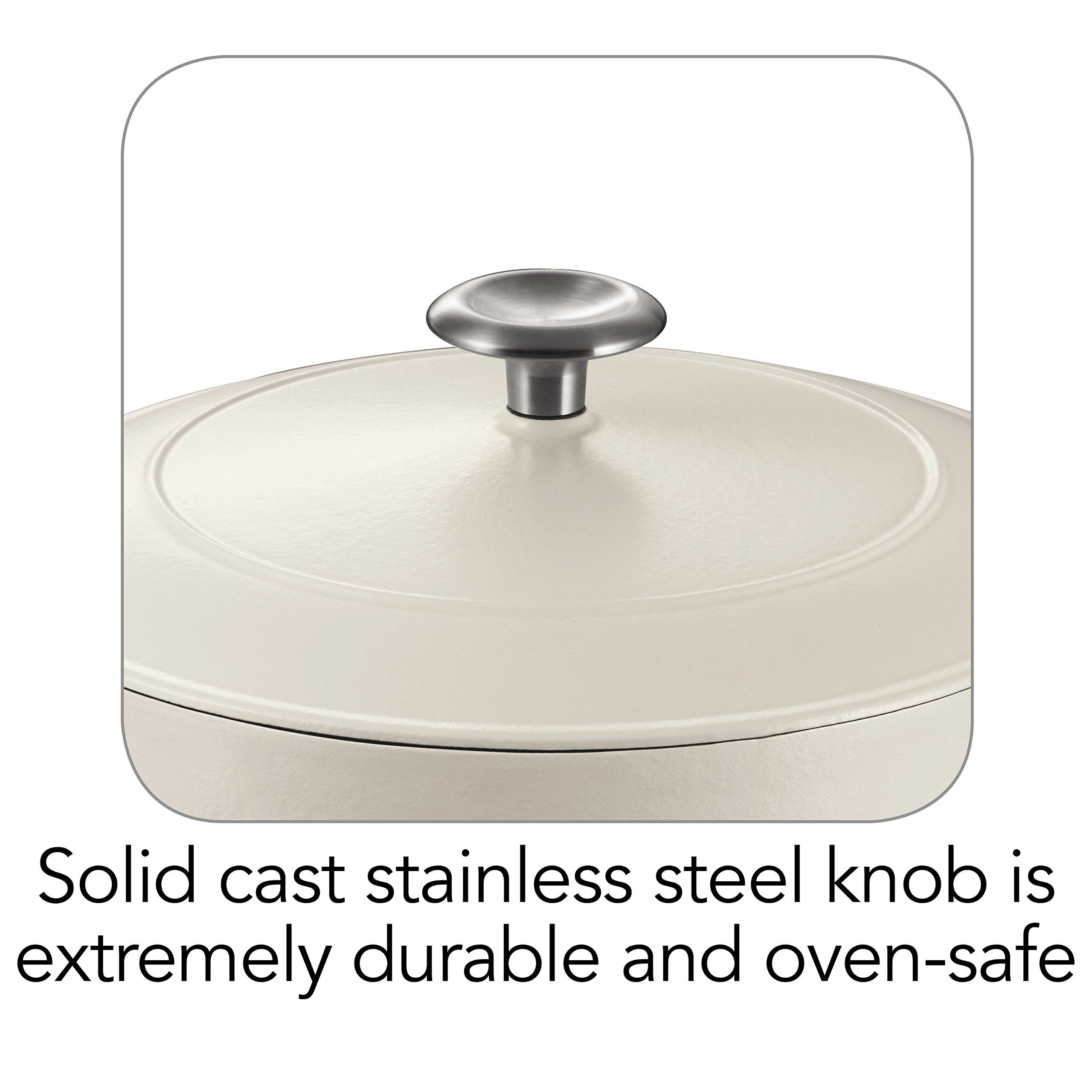 Tramontina Tramontina Enameled Cast Iron Dutch Oven Pot with Lid, Round 5.5-quart, Matte White