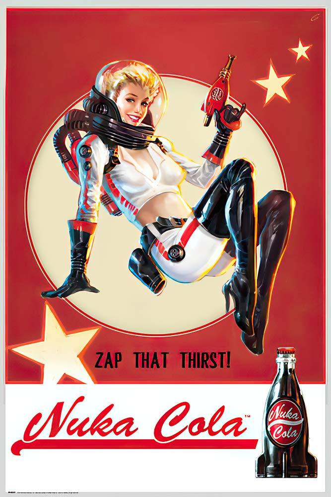 POSTER STOP ONLINE POSTER STOP ONLINE Fallout 4 - Gaming Poster/Print (Nuka Cola Girl - Zap Your Thirst) (Size 24" x 36") (Poster & Poster Strip Set)