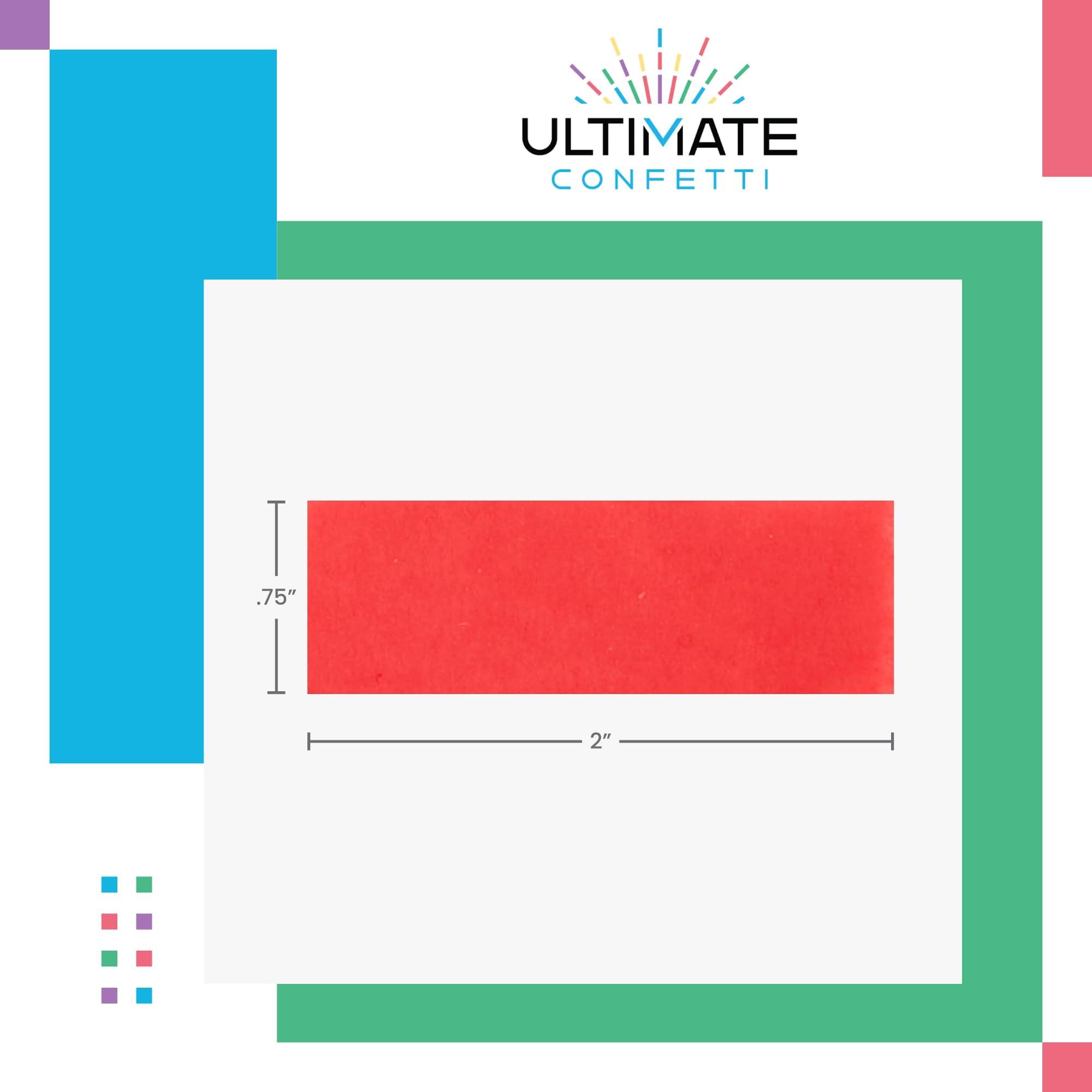 Ultimate Confetti Biodegradable Tissue Confetti Rectangles, Multicolor Color Ultimate Confetti Fluttering Tissue Paper for Confetti Cannon and Launcher Use, Table Decorations, and More (20 Handfuls per Bag, 1 lb)