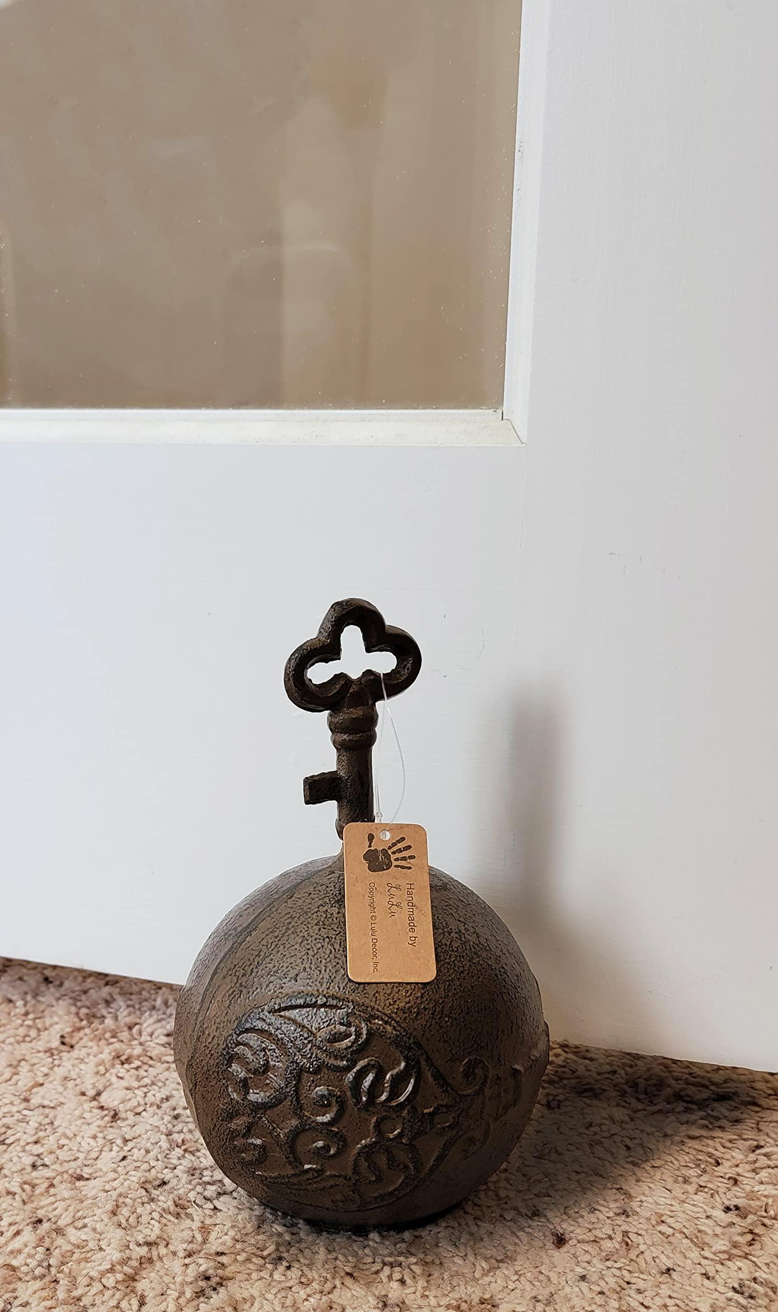 Lulu Decor Lulu Decor Cast Iron Decorative Door Stop, 4 lbs Heavy Door Stopper, Elegant Door Weight for Home, Office, Kitchen, Patio, Securely Holding Doors Open (Brown Key)