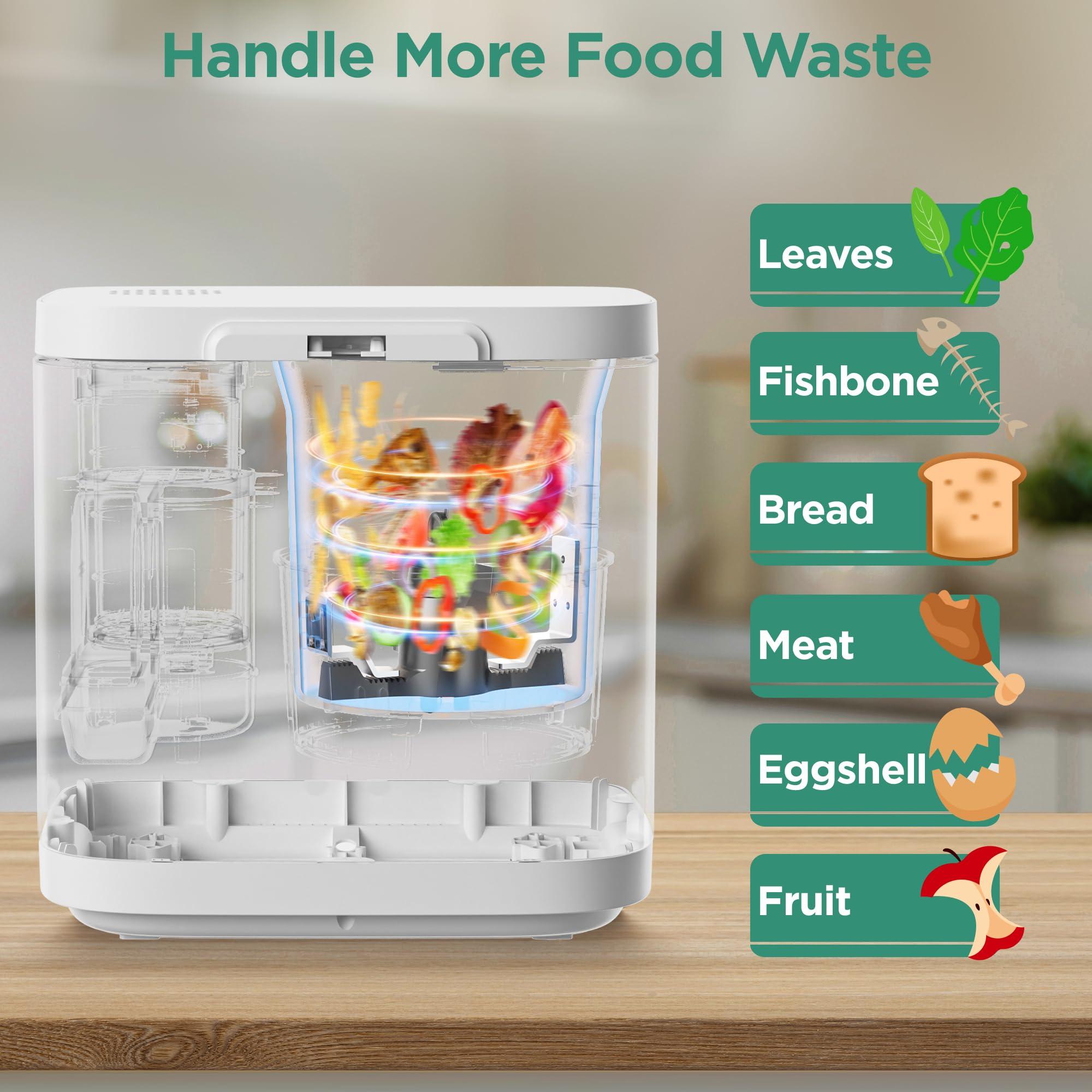 Fylecen 4L Electric Composter for Kitchen, Smart Compost Bin Outdoor/Indoor, Odorless/Auto-cleaning/ 3 Modes/Intelligent LED Display, Turn Food Waste to Fertilizer for Garden, Food Waste Compost Machine