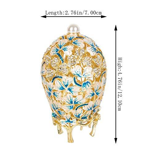 QIFU QIFU Hand Painted Easter Egg Style Enamel Trinket Box Unique Gift for Family