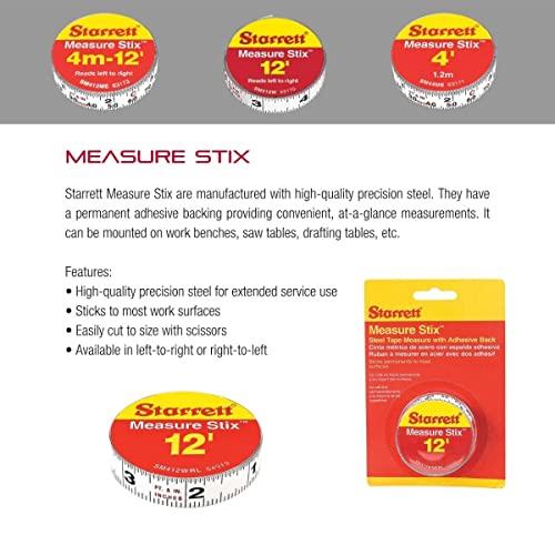 Starrett Starrett Tape Measure Stix with Adhesive Backing - Mount to Work Bench, Saw Table, Drafting Table - 1/2" x 12', English Metric, Right-Left Reading - SM412WRL