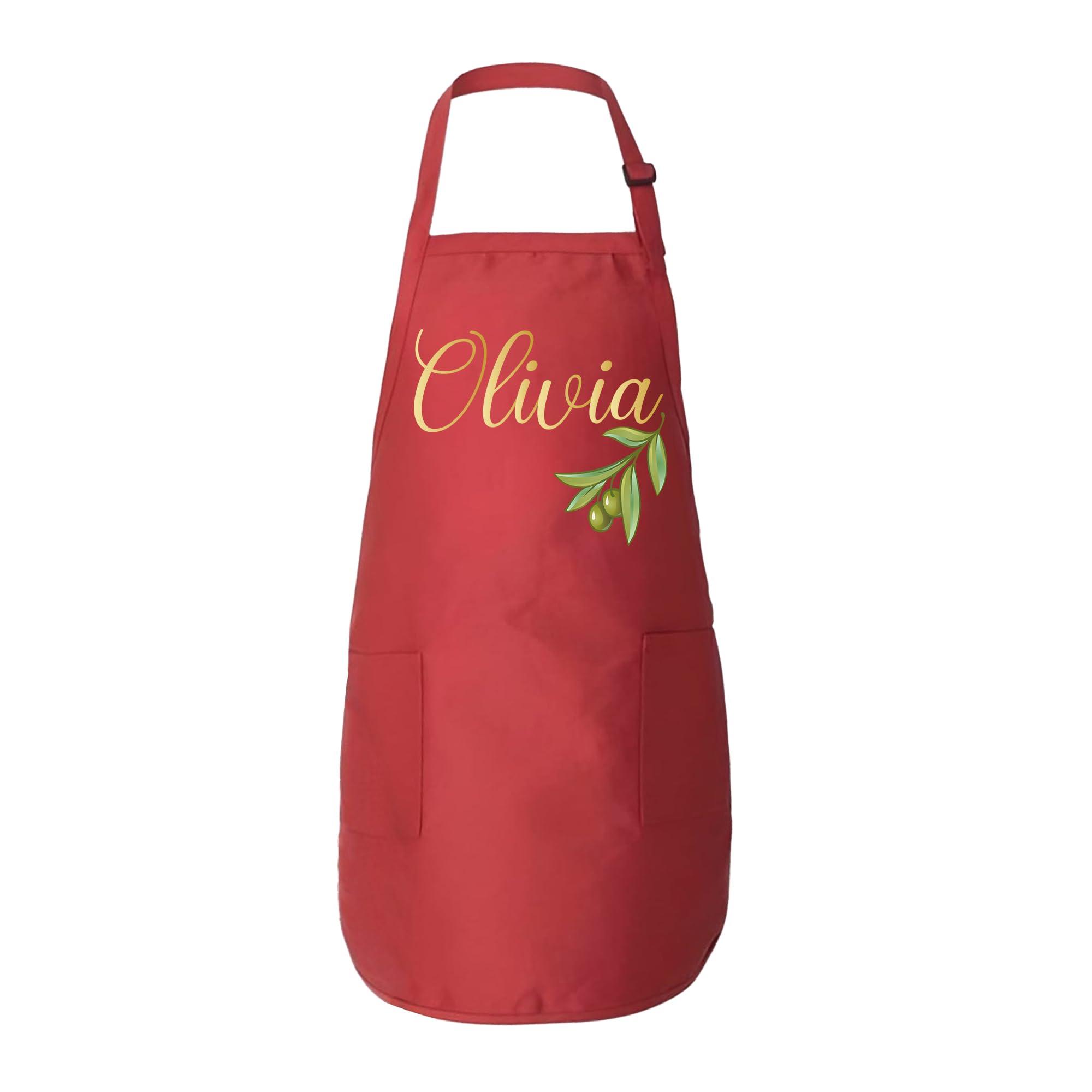 Generic Custom Name Apron, Personalized Apron Gift, Kitchen Apron For Women, Cotton Apron With Pockets, Chef Name Apon, Mother Apron Gift, Housewarming Present