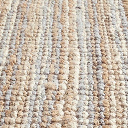 Safavieh SAFAVIEH Natural Fiber Collection Runner Rug - 2\'6\" x 8\', Grey & Natural, Handmade Chunky Textured Jute 0.75-inch Thick, Ideal for High Traffic Areas in Living Room, Bedroom (NF447K)