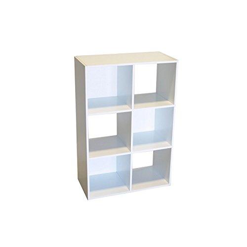 VidaNaticle VidaNaticle Large Storage Bins, Colonial 6-Cell Storage Cube, Stackable Storage Boxes, Storage Baskets for Organizing, Shelves, Bedroom, Home, Office (36\"x24\"x12\", White, 6 Cell)