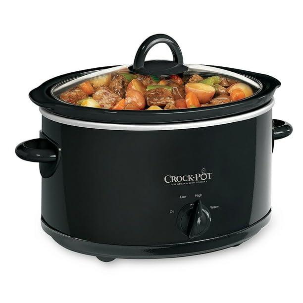 FYNORI 4-Quart Classic Slow Cooker, Black, Oven-Safe Stoneware, Dishwasher-Safe And 3 Manual Heat Settings