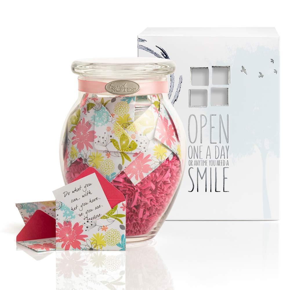 KindNotes KindNotes Glass Keepsake Gift Jar with Sympathy Messages - Refreshing Floral