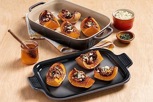 Le Creuset Le Creuset Stoneware Rectangular Dish with Platter Lid, 14 3/4" X 9", Oyster