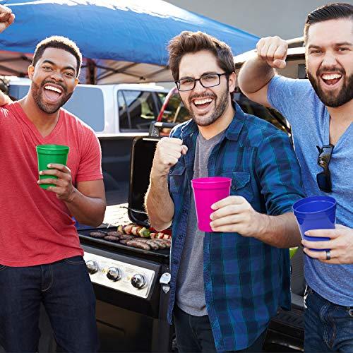 Rolling Sands Rolling Sands 16 oz. Reusable Plastic Stadium Cups, 8 Pack, Made in USA, BPA-Free Dishwasher Safe Tumblers, Teal