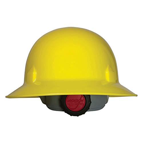 Jackson Safety Jackson Safety Blockhead Safety Hard Hat with 8-Point Ratchet Suspension, Full Brim Style, HDPE, Yellow (Case of 12), 20698