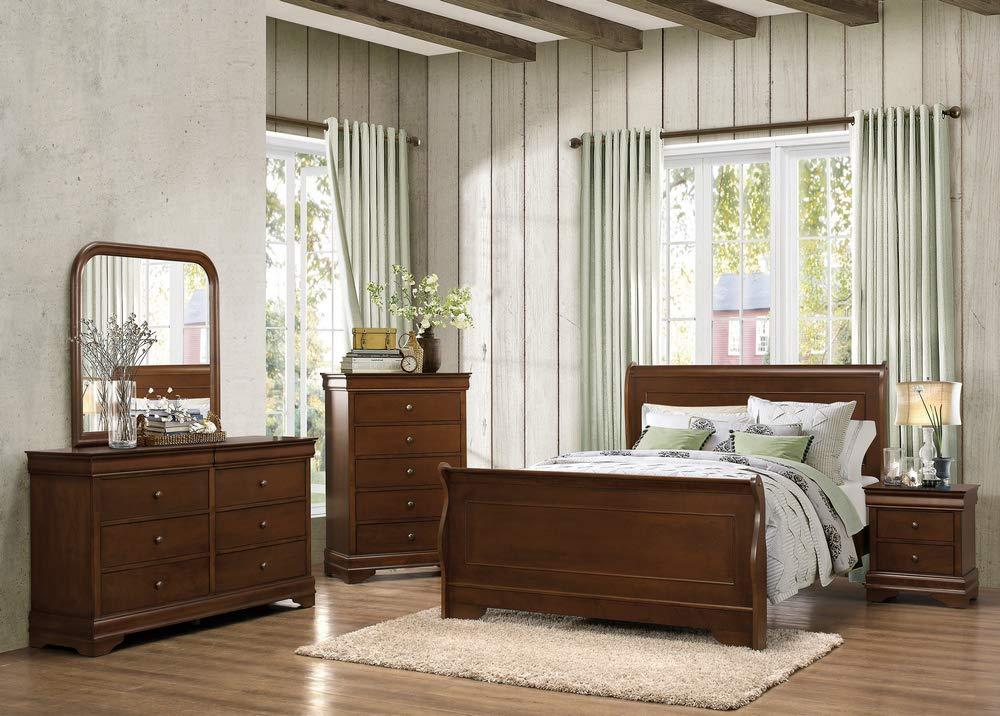 Homelegance Homelegance Abbeville Full Sleigh Bedframe, Cherry