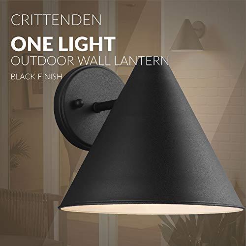 Sea Gull Lighting Sea Gull Lighting 8538501-12 Crittenden One Outdoor Wall Lantern Outside Lighting, Black Finish