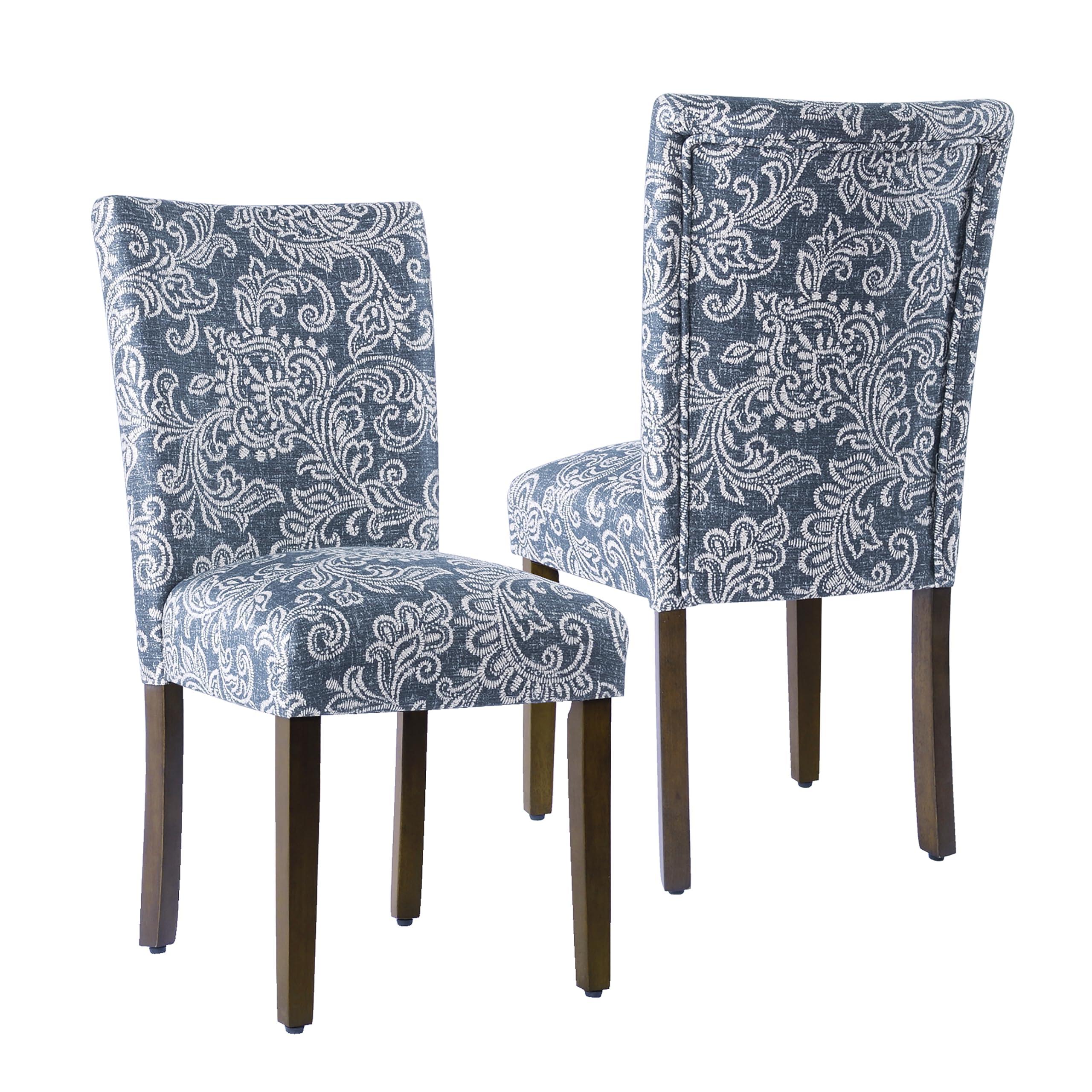 HomePop HomePop Classic Parsons Dining Chair -Denim Jacobean Print (Set of 2)