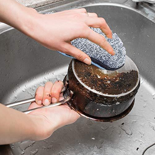 SCRUBIT Multi-Purpose Sponges Kitchen by Scrub-it - Non-Scratch Microfiber sponges for Cleaning, Along with Heavy Duty Scrubbing Power - Reusable Dish Sponge for Dishes, Pots and Pans (6 Pack, Small)