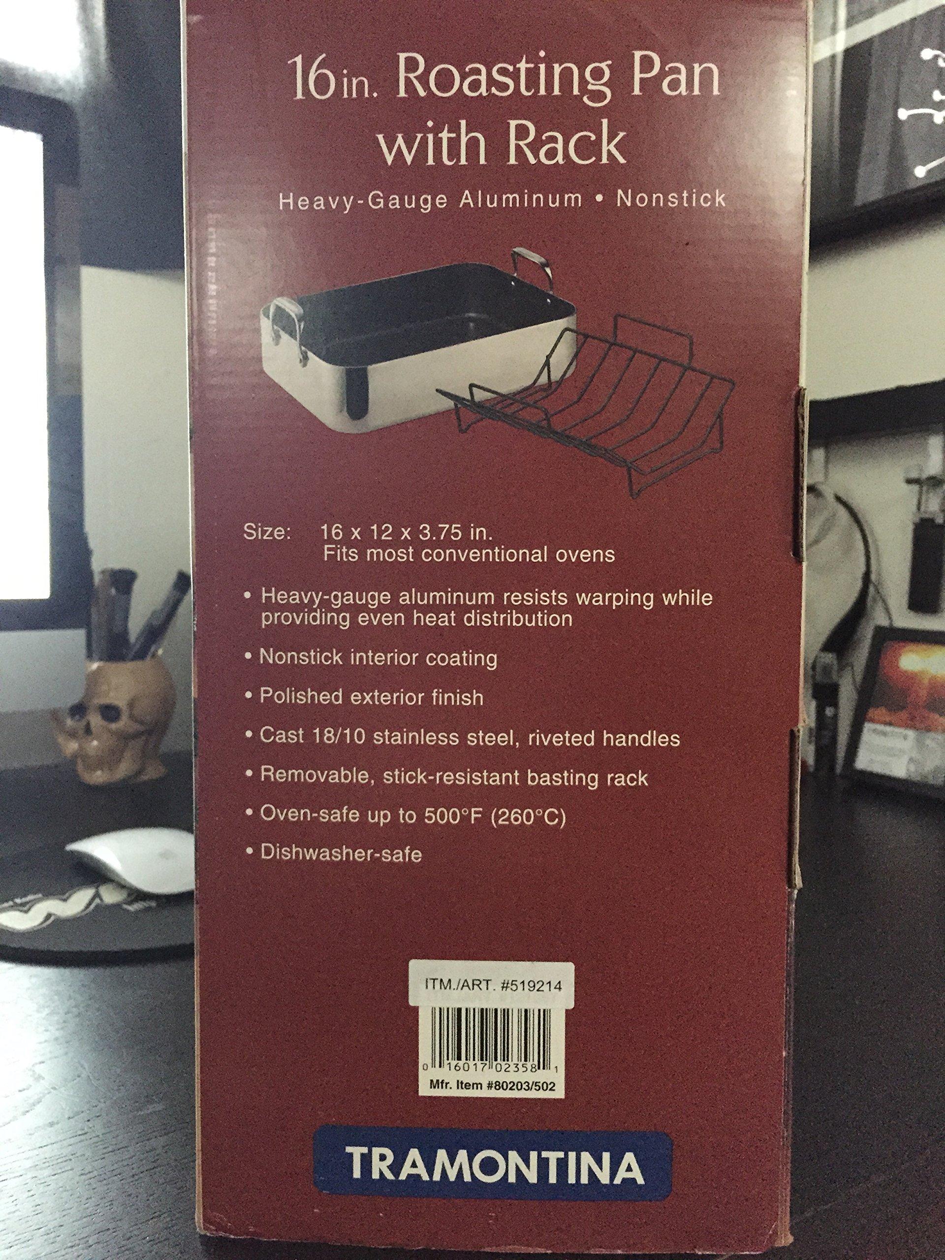 Tramontina Tramontina 16-Inch Heavy Guaged Polished Aluminum Roasting Pan with Removable Rack