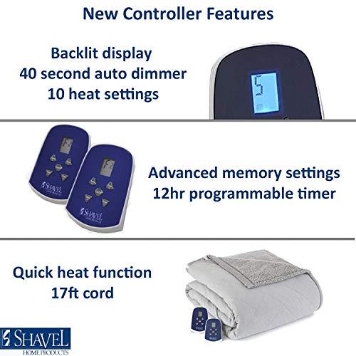 Thermee Thermee Micro Flannel Heated Blanket with Sherpa back, 10-Setting Electric Blanket Twin Size, Programmable Heating Blanket, Ultra-Soft Heated Throw Blanket, Fast Heating Thermal Blanket - City Stripe