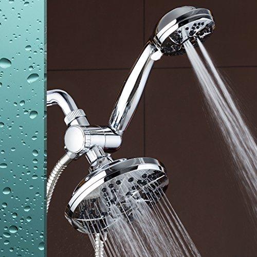 AquaDance AquaDance 6-inch High Pressure 3-way Rainfall Shower Combo - Premium 6-Setting Rain Showerhead and 6-setting Hand Held Shower – Chrome Finish