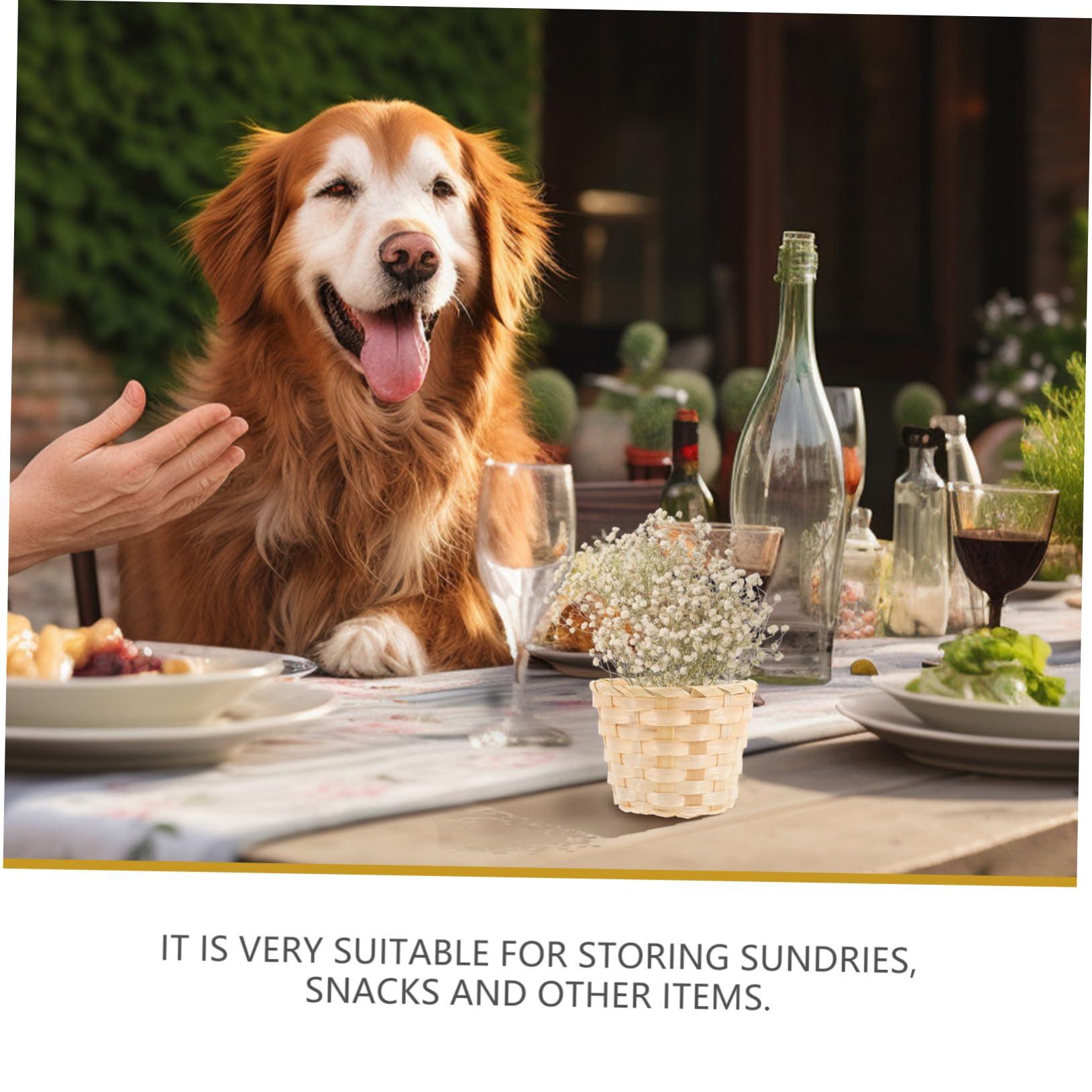 DEARMAMY DEARMAMY Mini Woven Basket 12Pcs Miniature Flower Basket Dollhouse Picnic Basket Tiny Party Favor Desktop Storage Container Farmhouse Decor